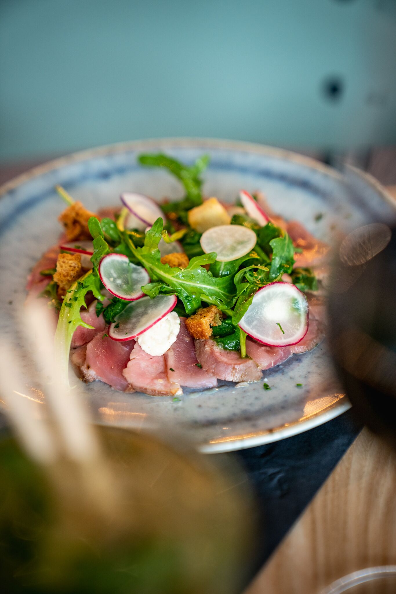 A plate of food with various ingredients.