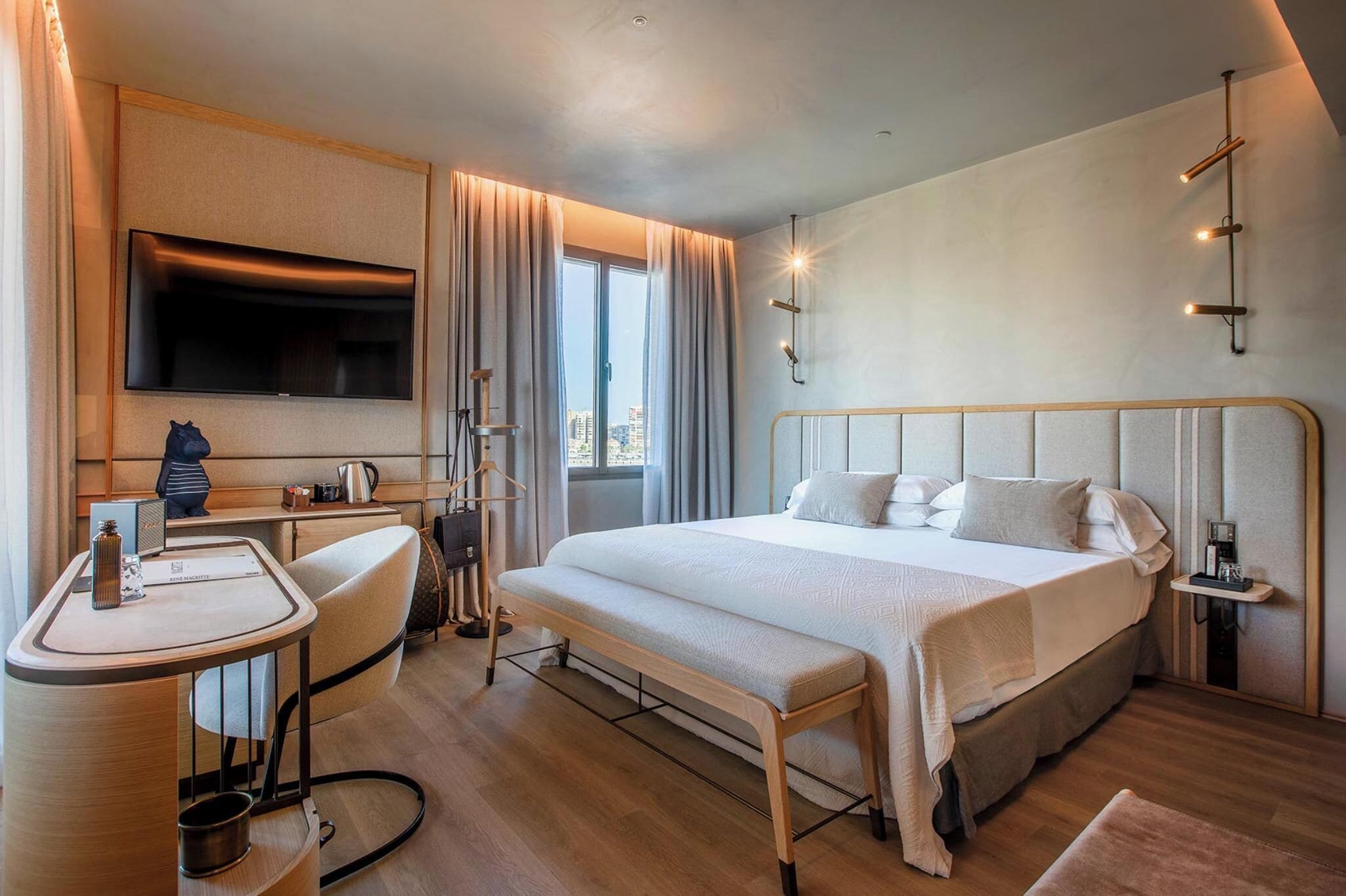 Premium bedding, memory foam beds, in-room safe, desk