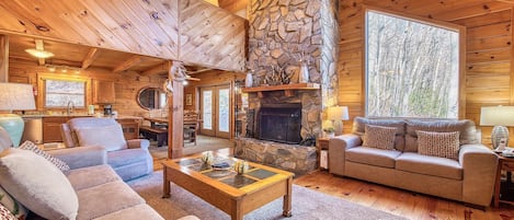 Televisión y chimenea