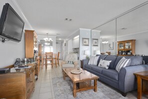 TV, DVD player, stereo