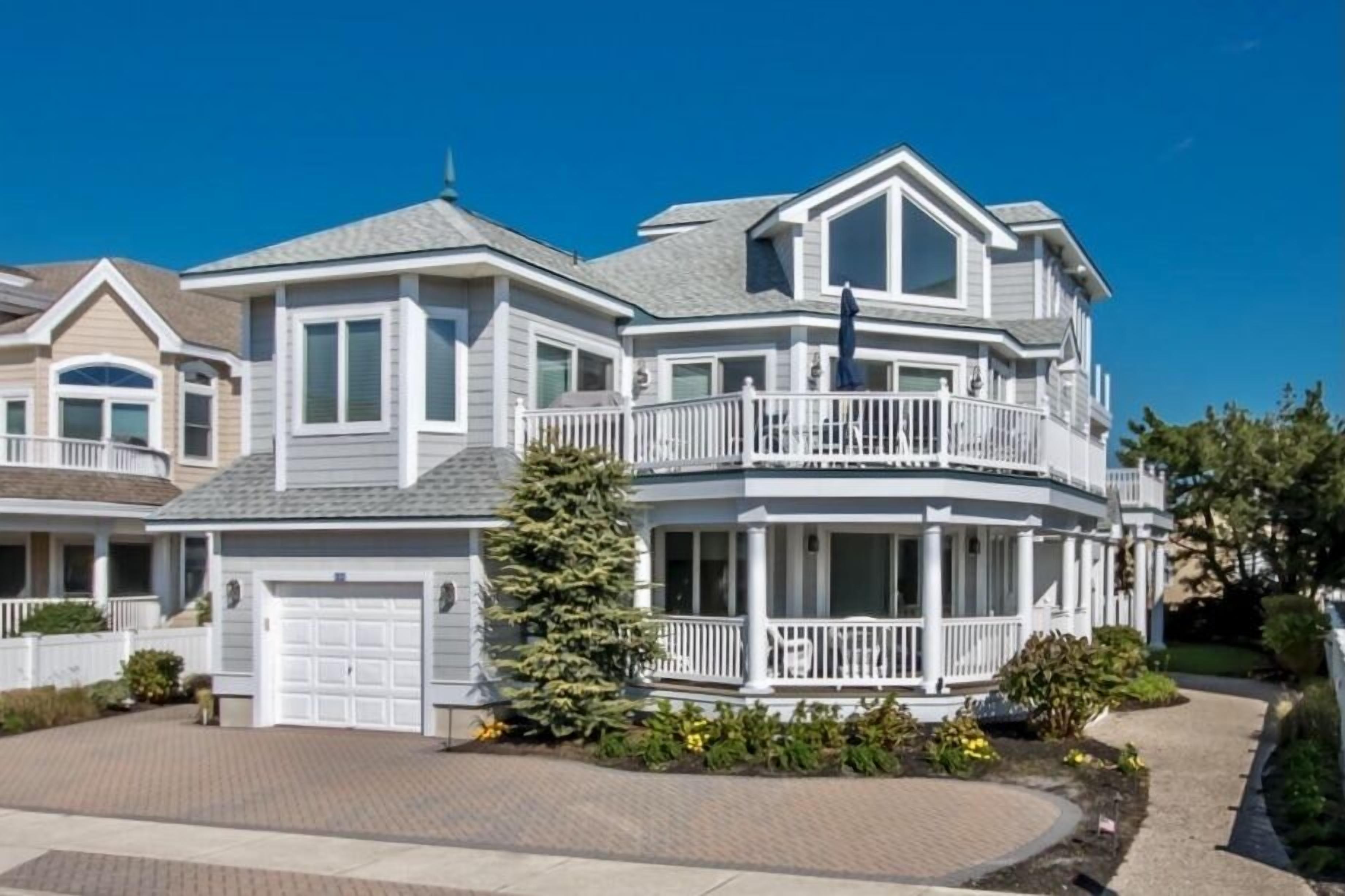 2nd from the Beach in the South End of Avalon, this magnificent 6 bdrm, 5 1/2 bath, 4,300 sq. ft.