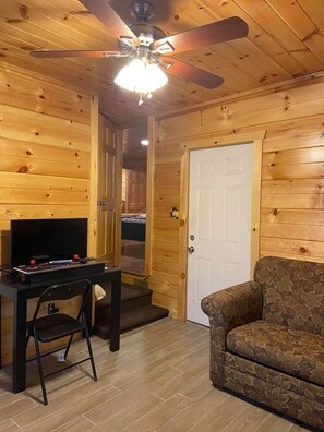 Smart TV, fireplace, video games