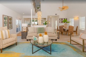TV, books - Sandcastle Beach House, Ocean Views, 5Bed 4.5Bath, Huge Outdoor Private Pool (Port Aransas,)