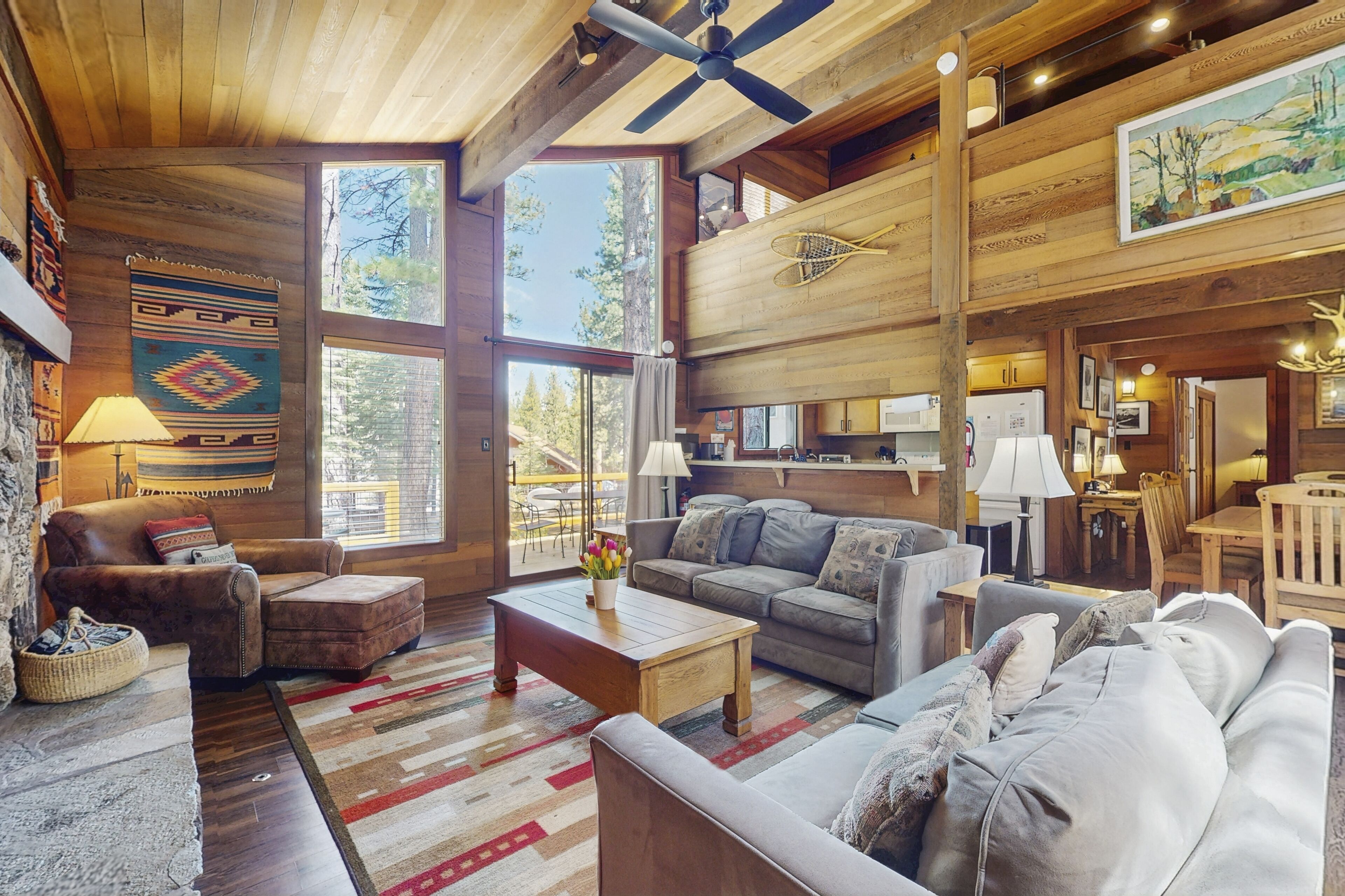 Televisie, een open haard, een dvd-speler en boeken