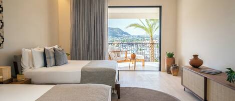 Premium bedding, down comforters, memory foam beds, in-room safe