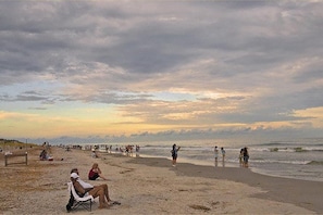 Guests can enjoy a variety of beach activities and scenic views.
