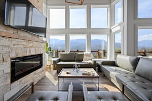 Smart TV, fireplace, video games