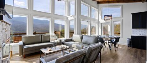 Smart TV, fireplace, video games