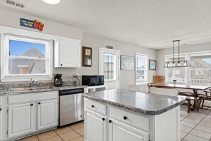 Fridge, microwave, oven, stovetop - Mol Sea / 2358 West Beach Drive - Coastal Vacation Resorts (Oak Island)