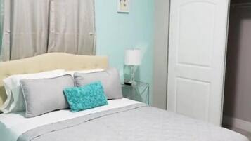 2 bedrooms, iron/ironing board, travel crib, WiFi