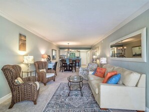 Condo (Sand Pointe 212) | Living room | Flat-screen TV