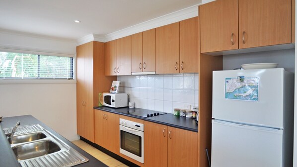 Fridge, microwave, stovetop, dishwasher
