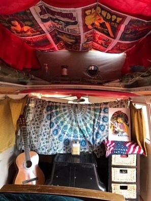 Interior - Step back in time with The 70s Rock N Roll Camper Van, where nostalgia meets outdoor adventure. (Monticello)