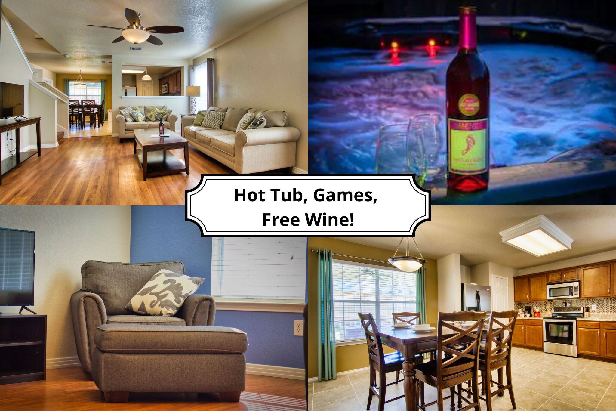 ✨Modern Cozy Quiet✨HotTub, GameRoom, FreeWine!
