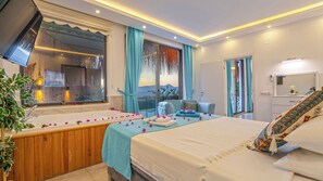 1 chambre, fer et planche à repasser, lit de bébé portatif