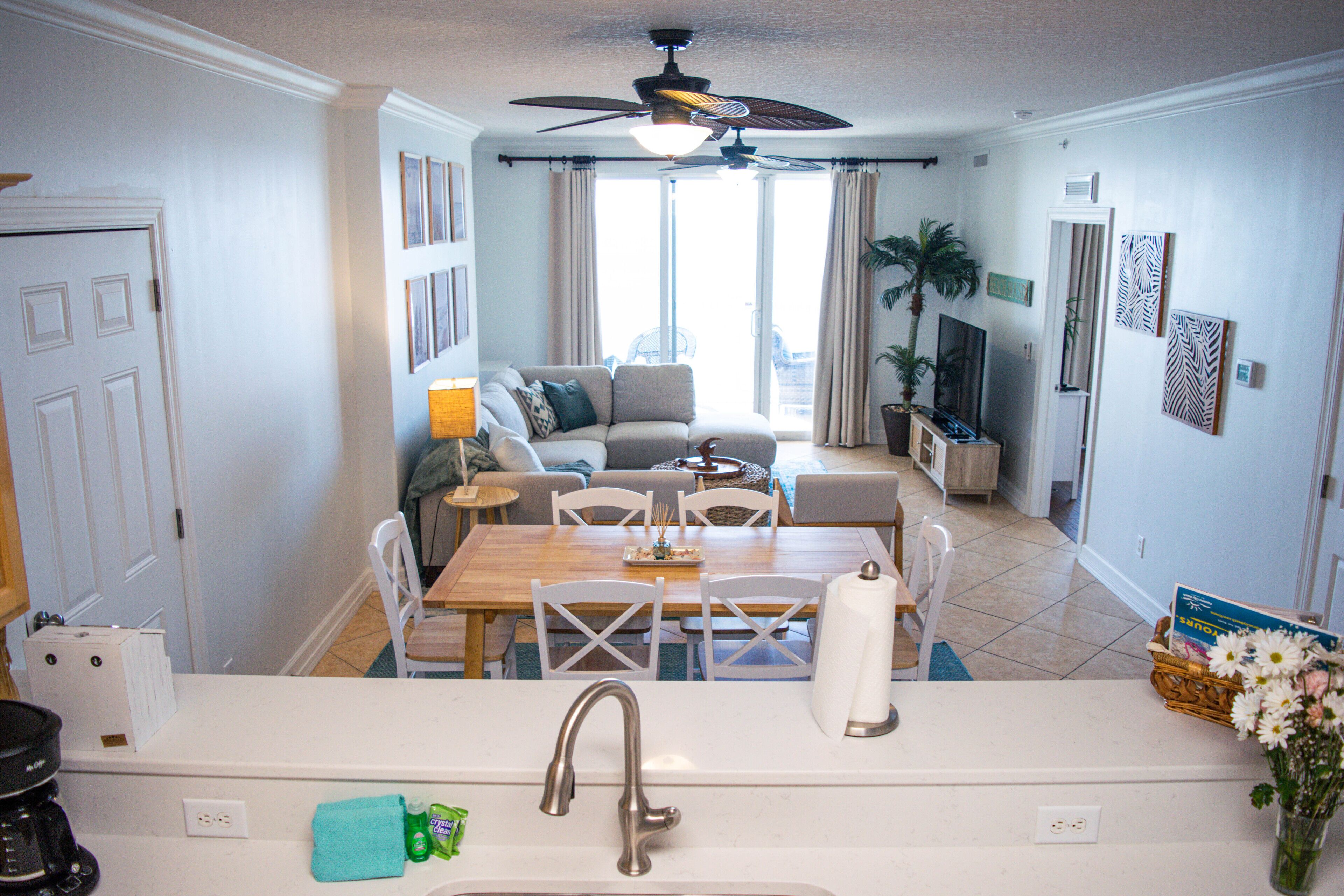 TV, DVD player, books