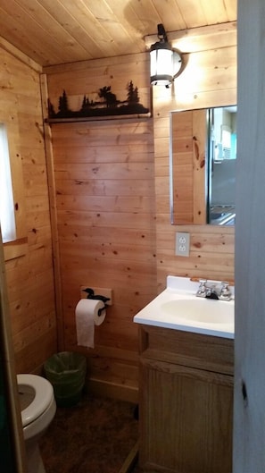 Douche, sĂšche-cheveux, papier toilette