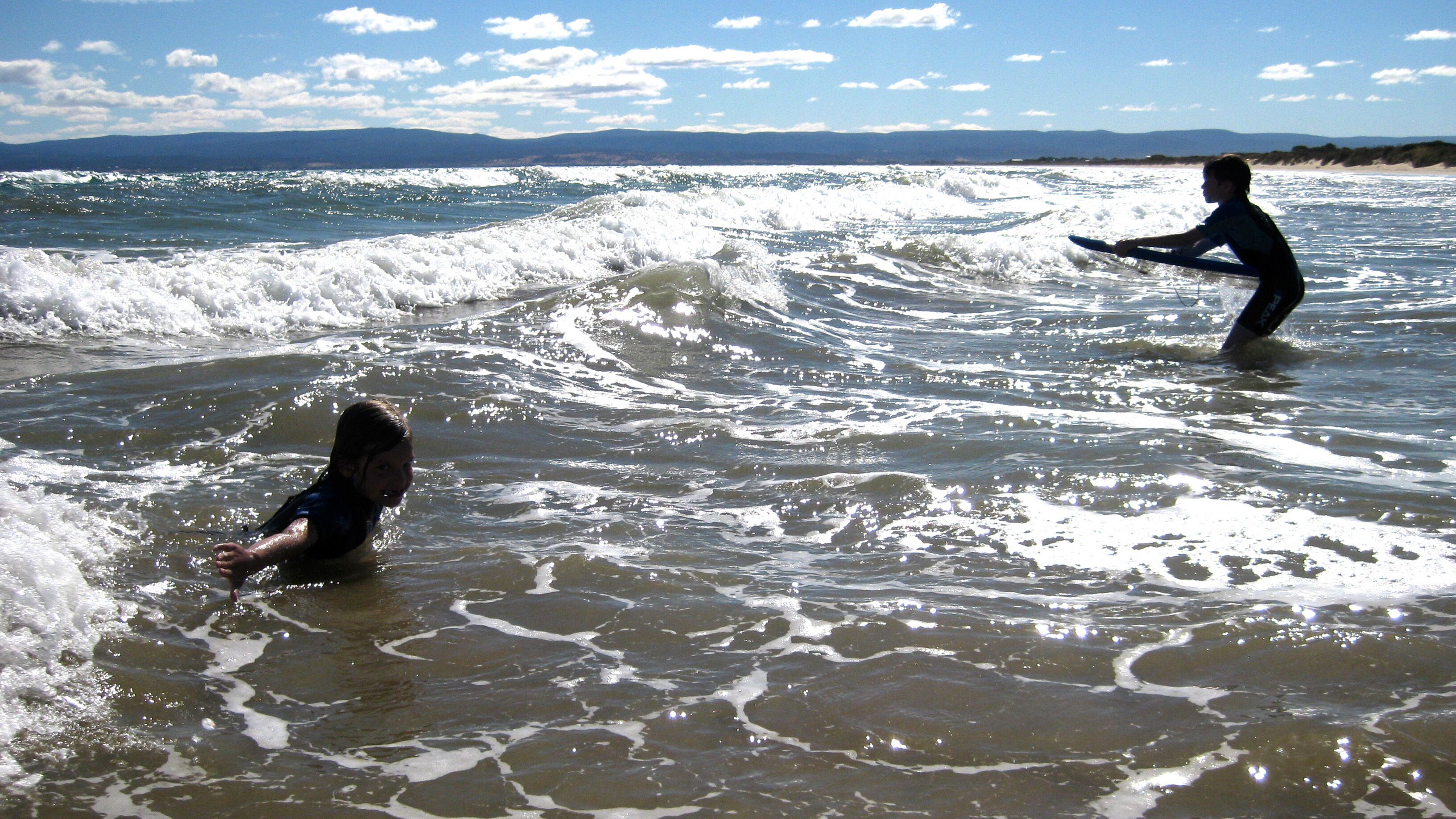 Waves are great fun for kids with boogie boards provided. Suitable for all ages.