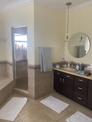 Bathtub, hair dryer, bidet, towels - Key Largo Beautiful House (Key Largo)