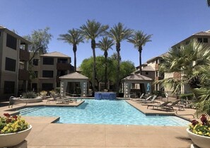 Outdoor pool - 2 Bd/2Ba in Central Phx with a private patio, 2 pools, 2 hot tubs gated complex! (Phoenix)