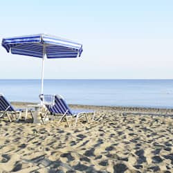 On the beach, white sand