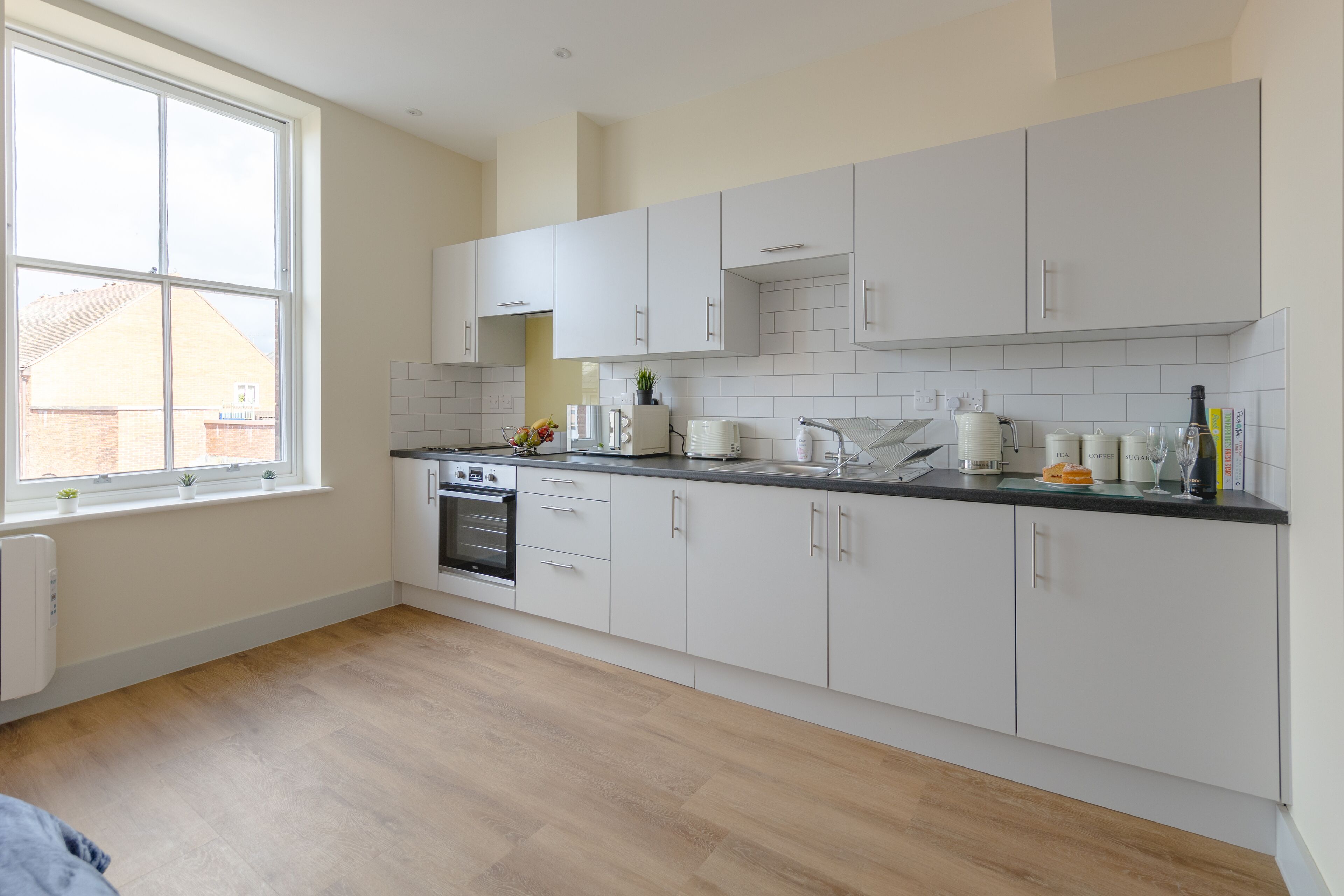City Studio | Private kitchen | Full-sized fridge, microwave, oven, stovetop