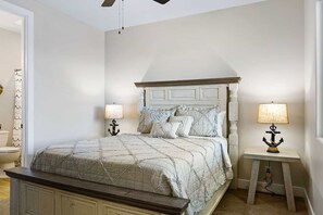4 bedrooms, desk, iron/ironing board, travel cot