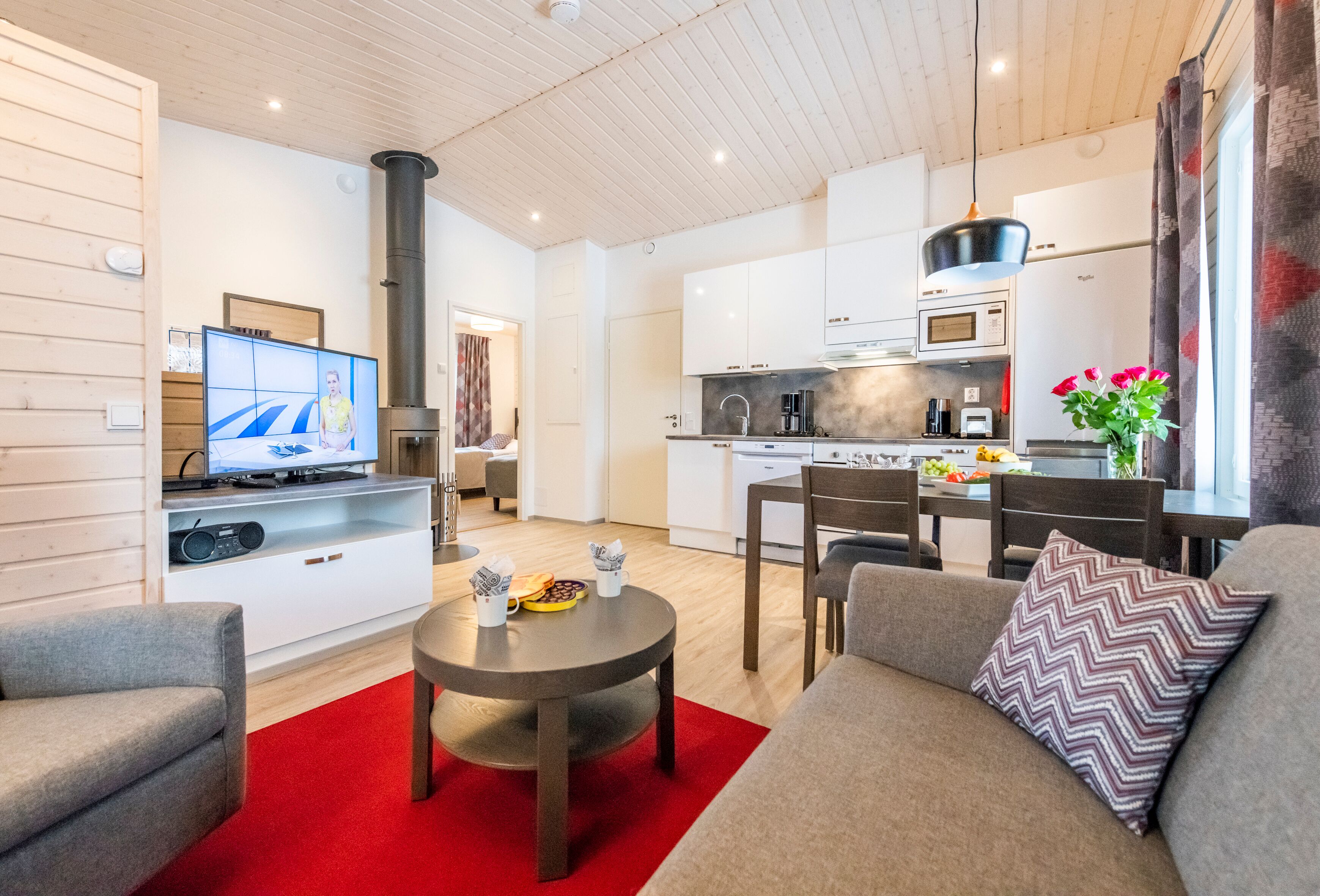Cottage, 2 Bedrooms, Sauna | Living room | 42-inch Smart TV with digital channels, TV, DVD player