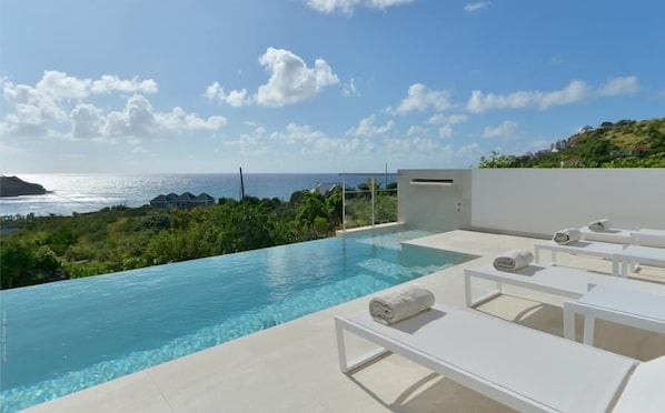 An infinity pool, a heated pool