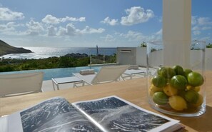 An infinity pool, a heated pool