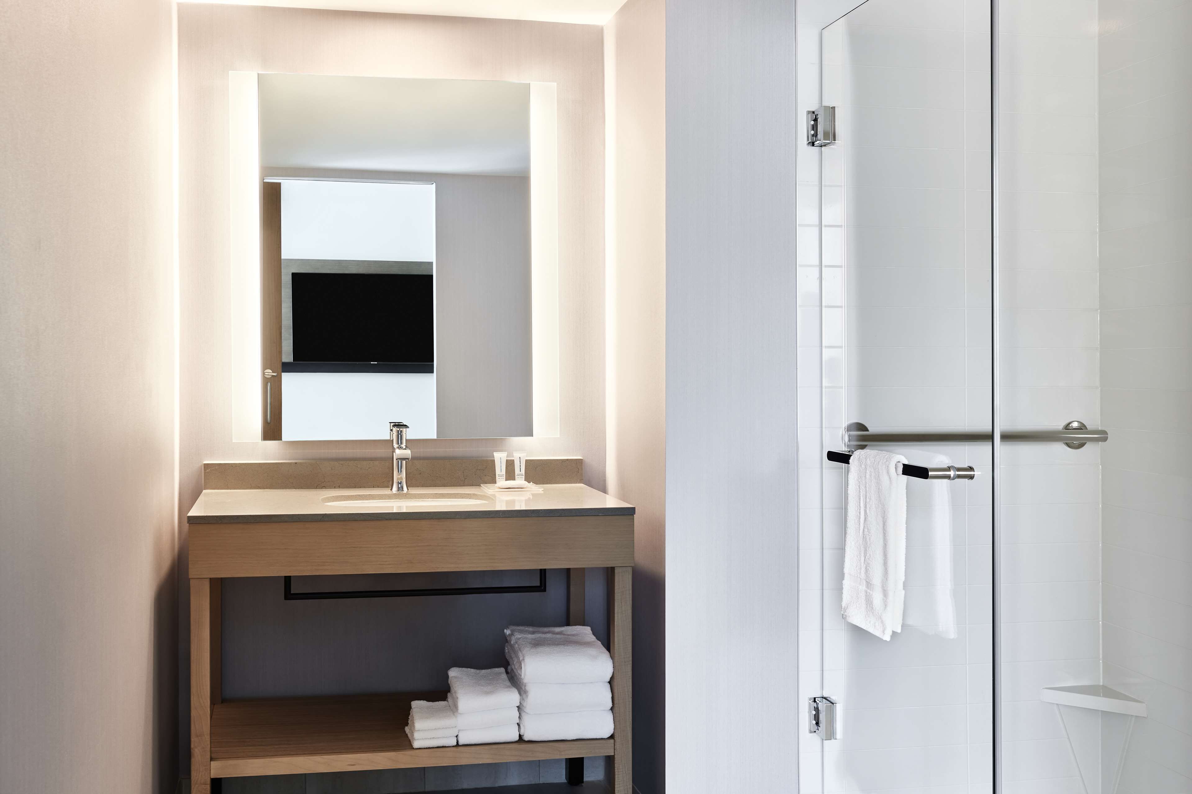 free toiletries, hair dryer, towels