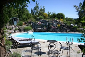 Outdoor pool, sun loungers - Farm house (Sleeps 10, 5 Bedrooms) (Promiana, Molazzana, Lucca ,Toscana)