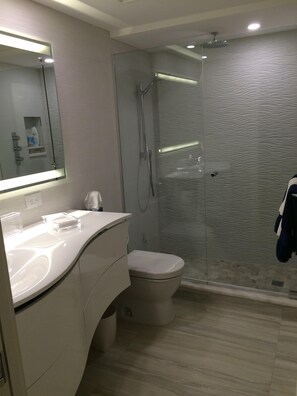 Dusche, Haartrockner, Handtücher