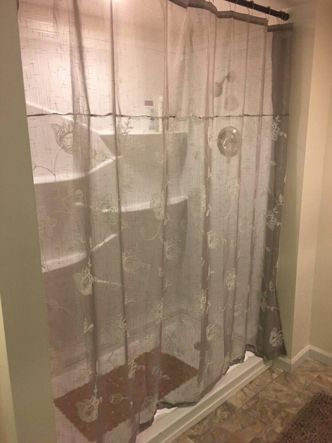 Combined shower/tub, hair dryer, towels, soap