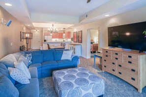 Smart TV, DVD player, table football, ping pong