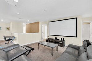 TV, DVD player, foosball