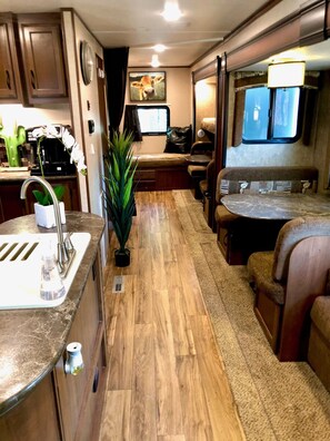 Interior - Cactus Camper has lake views with dock & lake access (Spicewood)