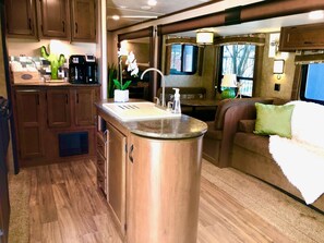 Interior - Cactus Camper has lake views with dock & lake access (Spicewood)