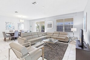 TV, DVD player, foosball