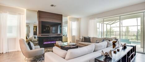 Televisie, een dvd-speler en tafelvoetbal