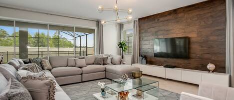 TV, DVD player, table football