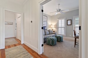 TV, fireplace, printers