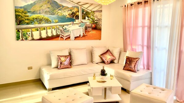 Apartment, 3 Bedrooms, Balcony, Garden View | Living area - Inviting 3-bedroom Apt in Santo Domingo! (Santo Domingo Norte)