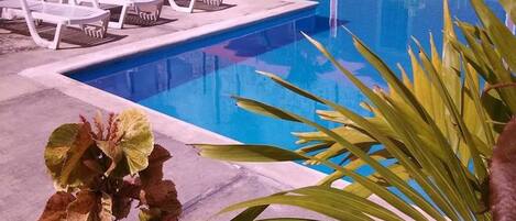 Una piscina al aire libre