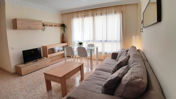 Lounge - Charming 3-bedroom Apartment in Corralejo, Lanzarote (La Oliva)