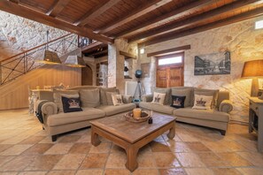 Villa, 4 Bedrooms, Smoking, Private Pool | Living room | Flat-screen TV, fireplace, video-game console