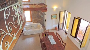 Apartment, 3 Bedrooms, Patio, Mountain View | Living room | TV - Villa Luddui L With Hydromassage Pool (Budoni)