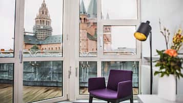 Hypo-allergenic bedding, desk, laptop workspace, soundproofing