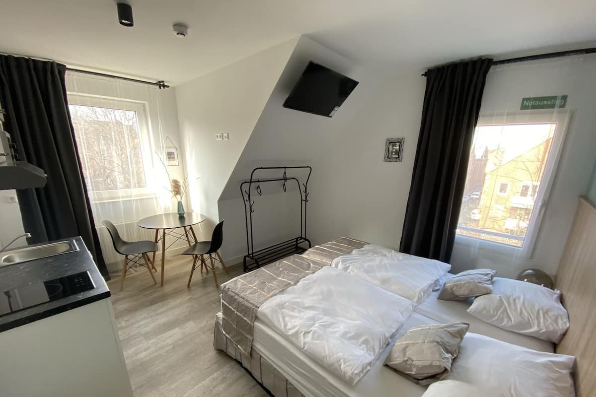 Studio Comfort, 1 Tempat Tidur Double | Seprai antialergi, meja kerja, dan ruang kerja ramah laptop
