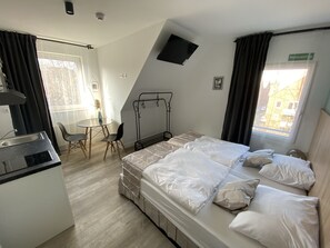 Studio Comfort, 1 Tempat Tidur Double | Seprai antialergi, meja kerja, dan ruang kerja ramah laptop
